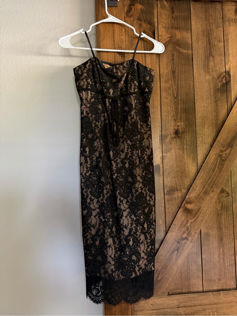 Nicole Miller Black Lace Slip with Nude Lining - Picture 2 of 3
